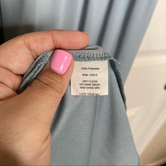 Show Me Your Mumu Caitlin Ruffle Maxi Dress in Steel Blue Chiffon Size Small - Picture 8 of 11